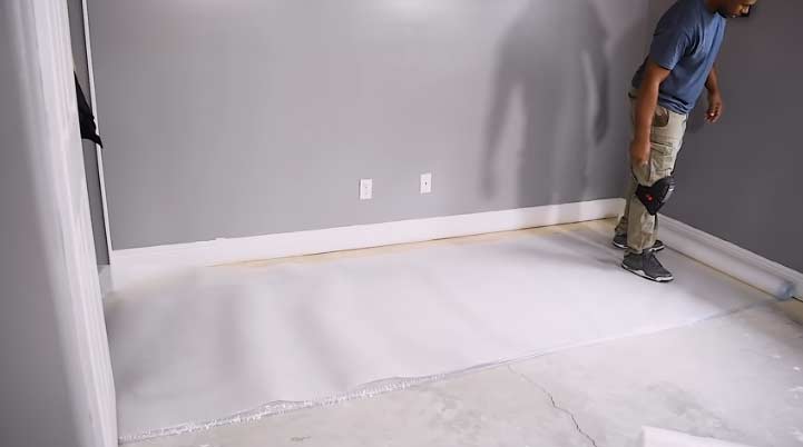how to install underlayment on concrete